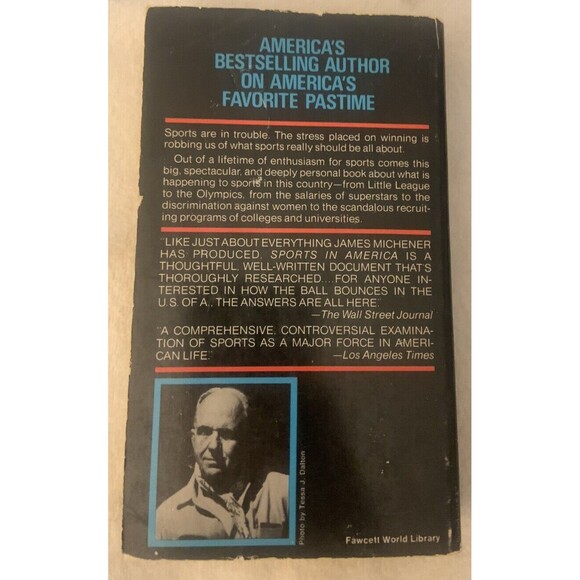 SPORTS IN AMERICA - Paperback VTG 1976 By Michener, James A - Good - Picture 2 of 3